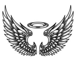 Free vector angel wings tribal tattoo