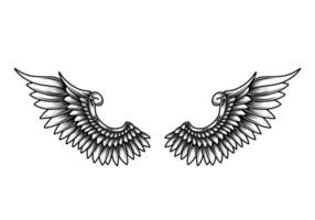 Free vector angel wings tribal tattoo