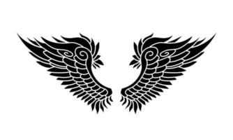 Free vector angel wings tribal tattoo