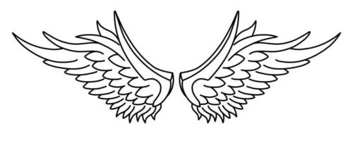 Free vector angel wings line art style