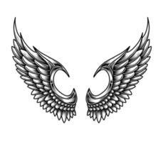 Free vector angel wings tribal tattoo