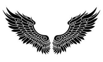 Free vector angel wings tribal tattoo