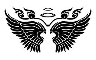 Free vector angel wings tribal tattoo