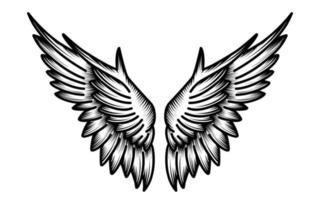 Free vector angel wings tribal tattoo