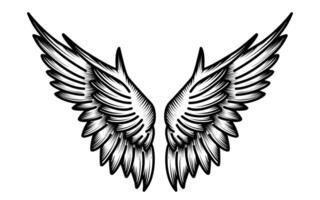 Free vector angel wings tribal tattoo