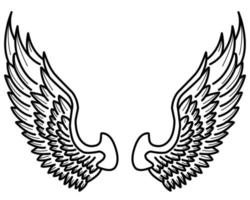 Free vector angel wings line art style