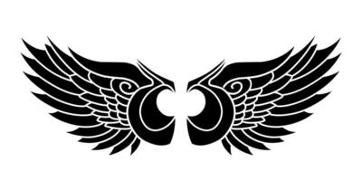 Free vector angel wings tribal tattoo