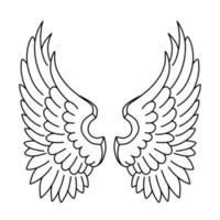 Free vector angel wings line art style