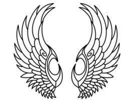 Free vector angel wings line art style