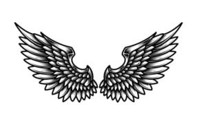 Free vector angel wings tribal tattoo