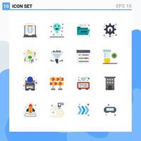 16 Creative Icons Modern Signs and Symbols of greeting card gear document tool graphic Editable Pack of Creative Vector Design Elements