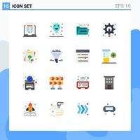 16 Creative Icons Modern Signs and Symbols of greeting card gear document tool graphic Editable Pack of Creative Vector Design Elements