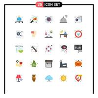 Stock Vector Icon Pack of 25 Line Signs and Symbols for codding eat search stats dish care Editable Vector Design Elements
