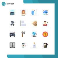 16 Flat Color concept for Websites Mobile and Apps canvas growth human finance grow Editable Pack of Creative Vector Design Elements