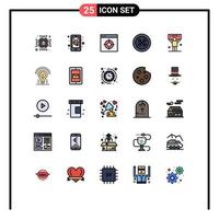 conjunto de 25 iconos de interfaz de usuario modernos signos de símbolos para elementos de diseño de vector editables de botón de cierre de aplicación de costura política