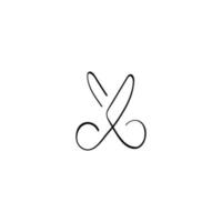 Scissor Line Style Icon Design vector