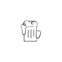 Beer Line Style Icon Design vector