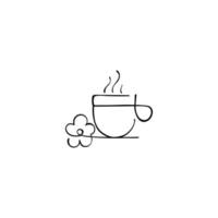 diseño de icono de estilo de línea de té de relajación vector