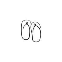 Slippers Line Style Icon Design vector