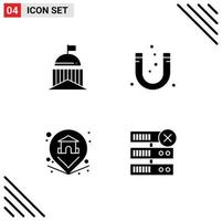 Universal Icon Symbols Group of 4 Modern Solid Glyphs of city negative ireland attraction pin Editable Vector Design Elements