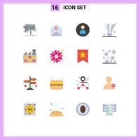 16 iconos creativos signos y símbolos modernos de pluma volante bádminton comunicación marketing de usuario paquete editable de elementos de diseño de vectores creativos