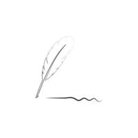 feather quill pen icon vector