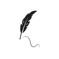 feather quill pen icon vector