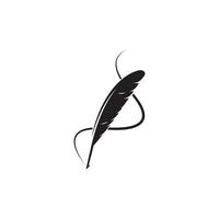 feather quill pen icon vector