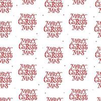 Christmas seamless pattern with lettering quotes 'Merry Christmas' on white background. Good for prints, wrapping paper, scrapbooking, wallpaper, sublimation, stationary, etc. EPS 10 vector