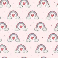 Valentine's day seamless pattern with rainbows for wrapping paper, wallpaper, scrapbooking, stationary, textile prints, etc. EPS 10 vector