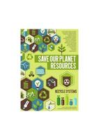 salvar el banner de recursos del planeta para el concepto de ecología vector