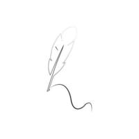 feather quill pen icon vector