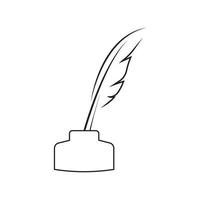 quill pen logo vector