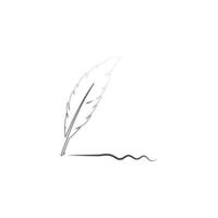 feather quill pen icon vector