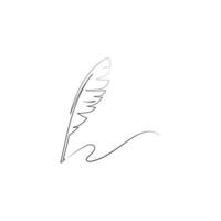 feather quill pen icon vector