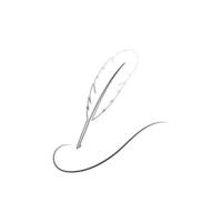 feather quill pen icon vector