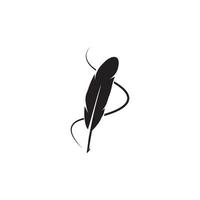 feather quill pen icon vector