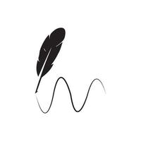 feather quill pen icon vector