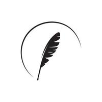 feather quill pen icon vector