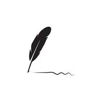 feather quill pen icon vector