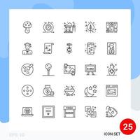 paquete de iconos de vector de stock de 25 signos y símbolos de línea para elementos de diseño de vector editables de dinero de abedul de iteración de hoja de árbol