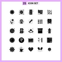 Modern Set of 25 Solid Glyphs and symbols such as billiard design energy blueprint user Editable Vector Design Elements
