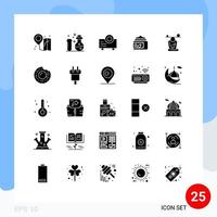 paquete de iconos de vector de stock de 25 signos y símbolos de línea para elementos de diseño de vector editable verde de equilibrio de presentación de concentración mental