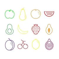 Simple Set of Fruits Related Vector Color Line Icons. Contains such Icons as Strawberry, Orange, Banana and more.