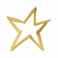 Golden star. Hand drawing star. Vector illustration