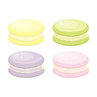 Set of colorful vector French macarons. Cafe, menu, restaurant