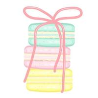 Sweet colorful set with french macaroons with good wishes vector