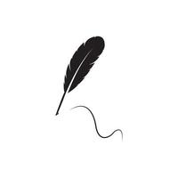 feather quill pen icon vector