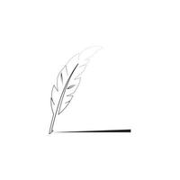 feather quill pen icon vector