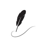 feather quill pen icon vector